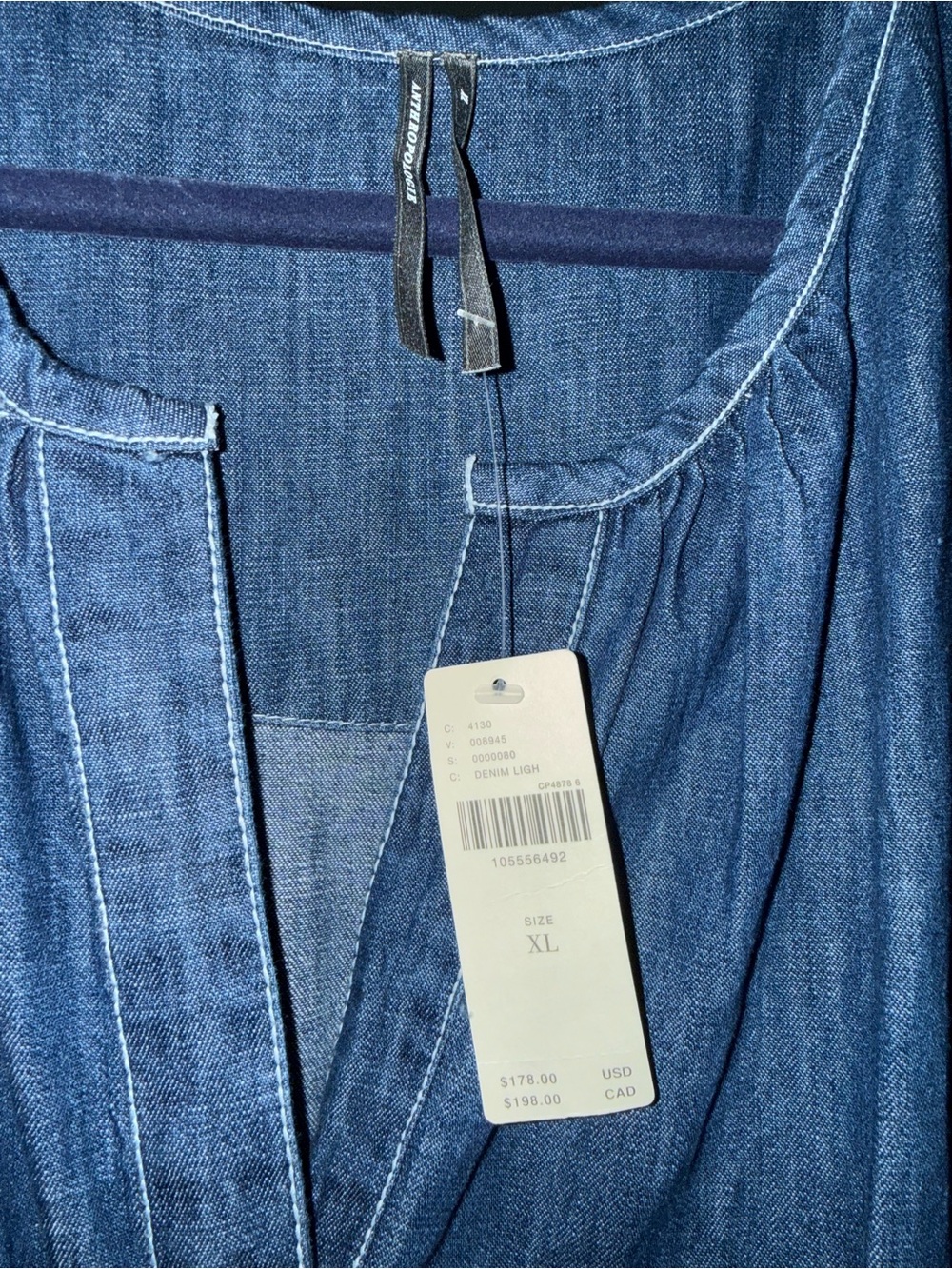 Anthropologie Indigo Blue Embroidered Denim Mini Dress. New with tags. - Picture 3 of 13